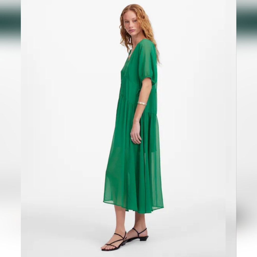 NWT Madewell Women's Sheer V-Neck Dolman Maxi Dress SzL $188 - Picture 3 of 9